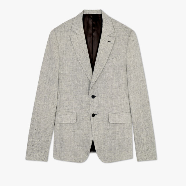 Soft Construction Linen Jacket, LINEN / LIQUORICE, hi-res 1