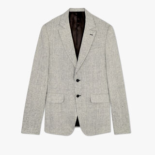 Soft Construction Linen Jacket, LINEN / LIQUORICE, hi-res