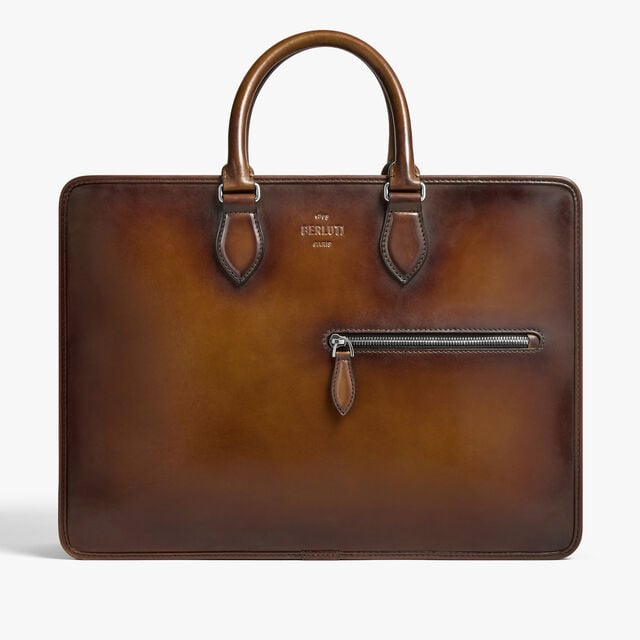Cartable Deux Jours En Cuir, CACAO INTENSO, hi-res 1