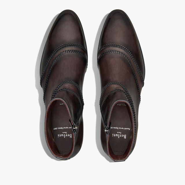 Rapiécé-Reprisé Scritto Leather Boot, VIGOGNA, hi-res 3