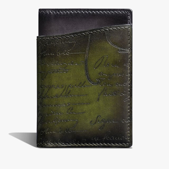 Jagua Gradiant Scritto Leather Card Holder, NERO GRIGIO + NERO CAVIAR, hi-res 1