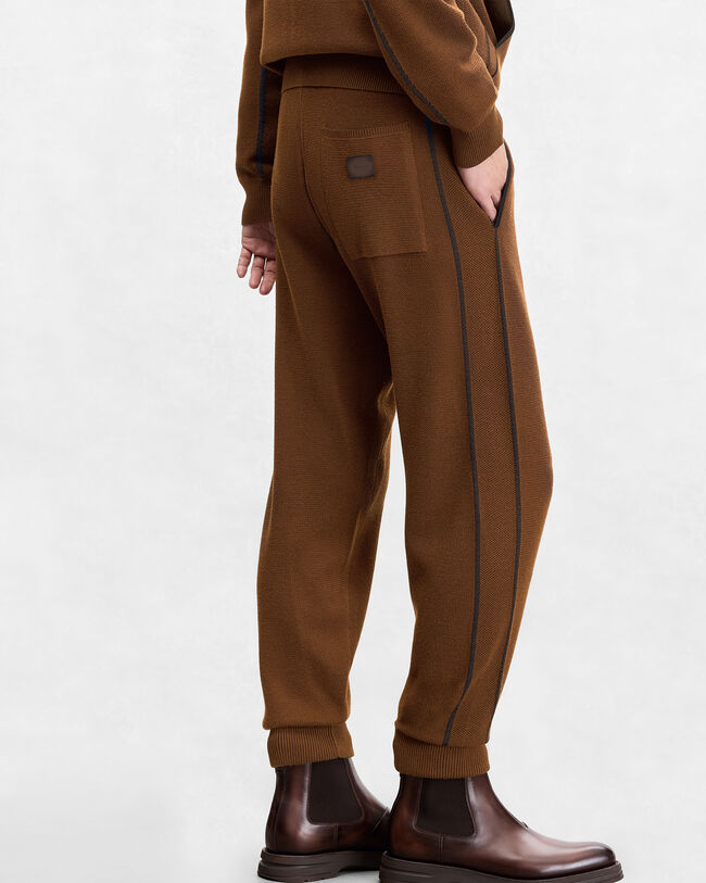 Shadow Jogpants with Leather Detail, Toffee Camel, hi-res