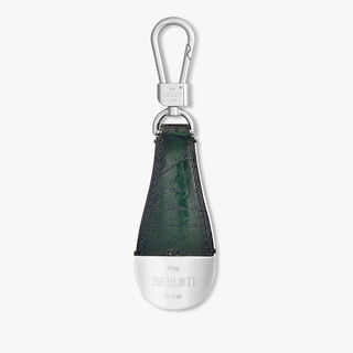 Shoehorn Scritto Leather Key Ring, BEETLE GREEN, hi-res