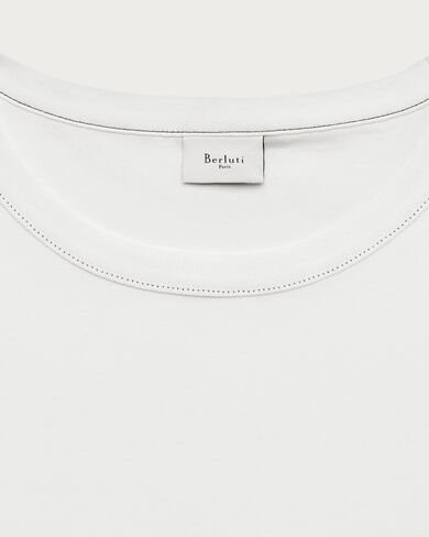 T-shirt with Leather Pocket, Blanc Optique, hi-res