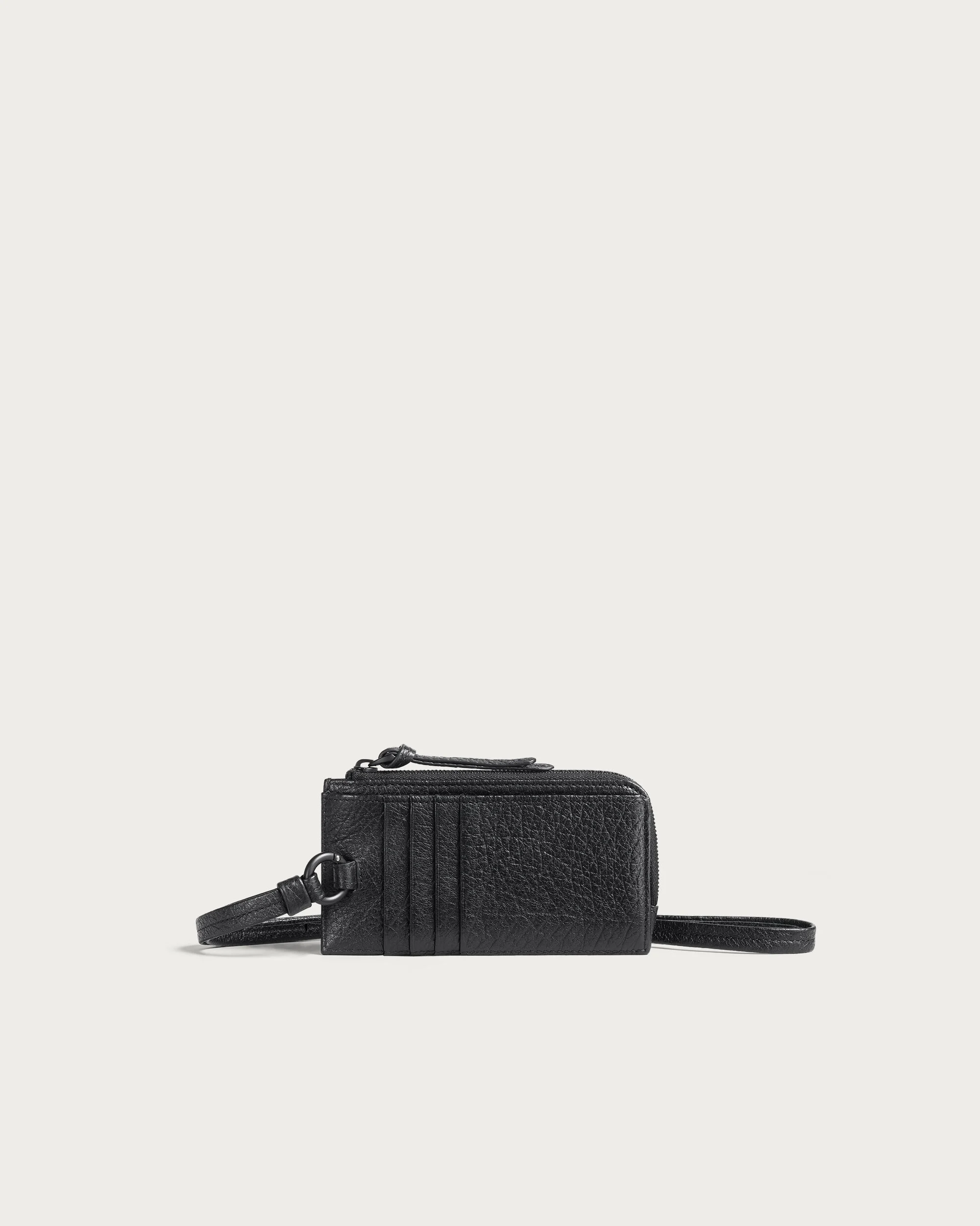 Koa Maxi Strap Zipped Card Holder, Deep Black, hi-res