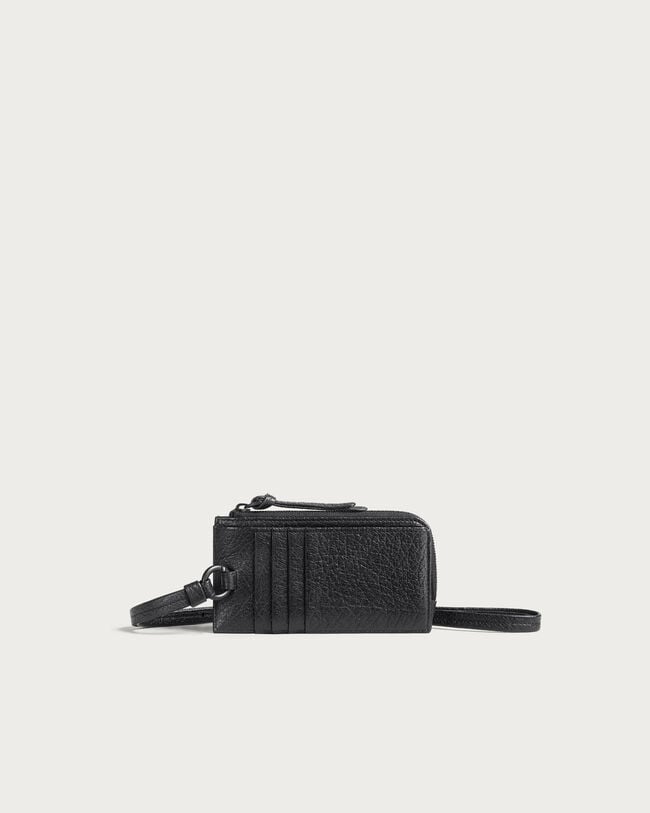 Koa Maxi Strap Zipped Card Holder, Deep Black, hi-res