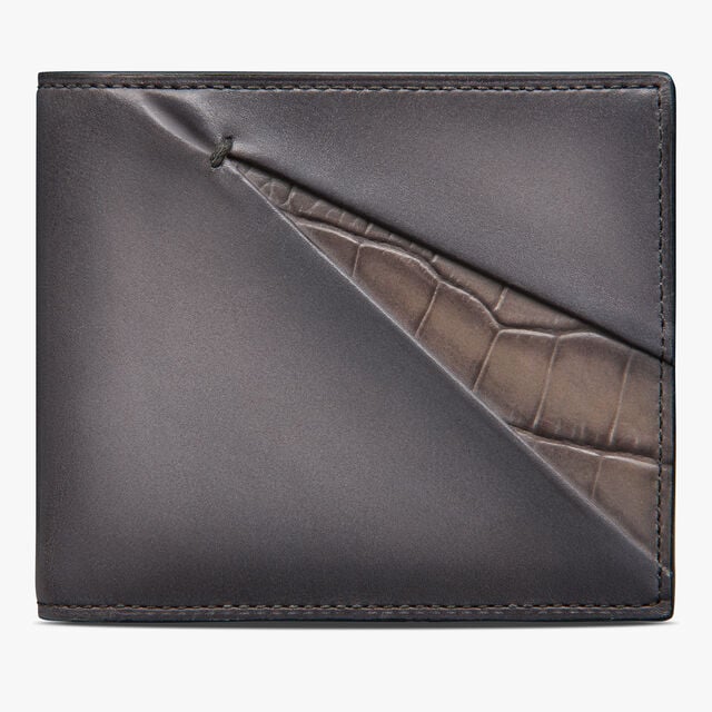 Makore Alligator Leather Wallet, LIGHT ALUMINIO, hi-res 1