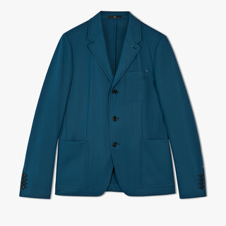 Casual Cotton Jacket, DEEP EMRALD BLUE, hi-res