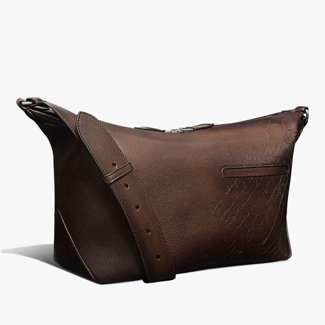 Toujours Soft Zipped Hobo Scritto Leather Messenger, SOFT BROWN, hi-res 2