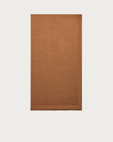 スクリットパターン スカーフ, Brick Brown, hi-res