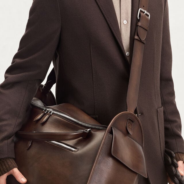 Périple Weekender Travel Bag In Leather, SOFT BROWN, hi-res 2