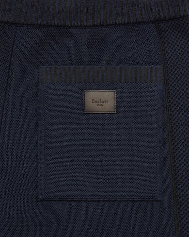 Shadow Pants with Leather Details, Navy, hi-res
