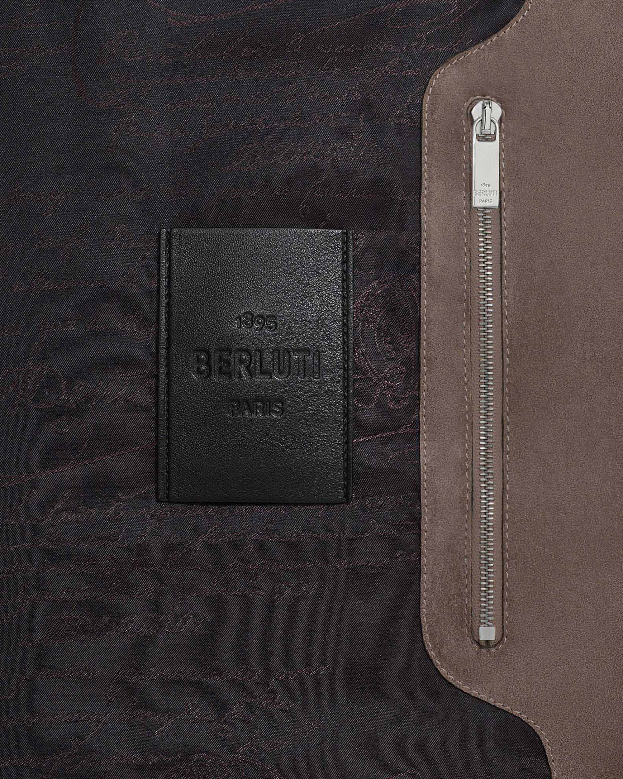 Veste Décontractée en Cuir Patiné, Moss, hi-res