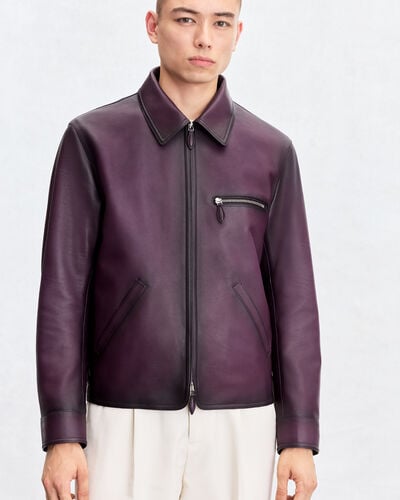 Leather Patina Un Jour Blouson, Grapes, hi-res