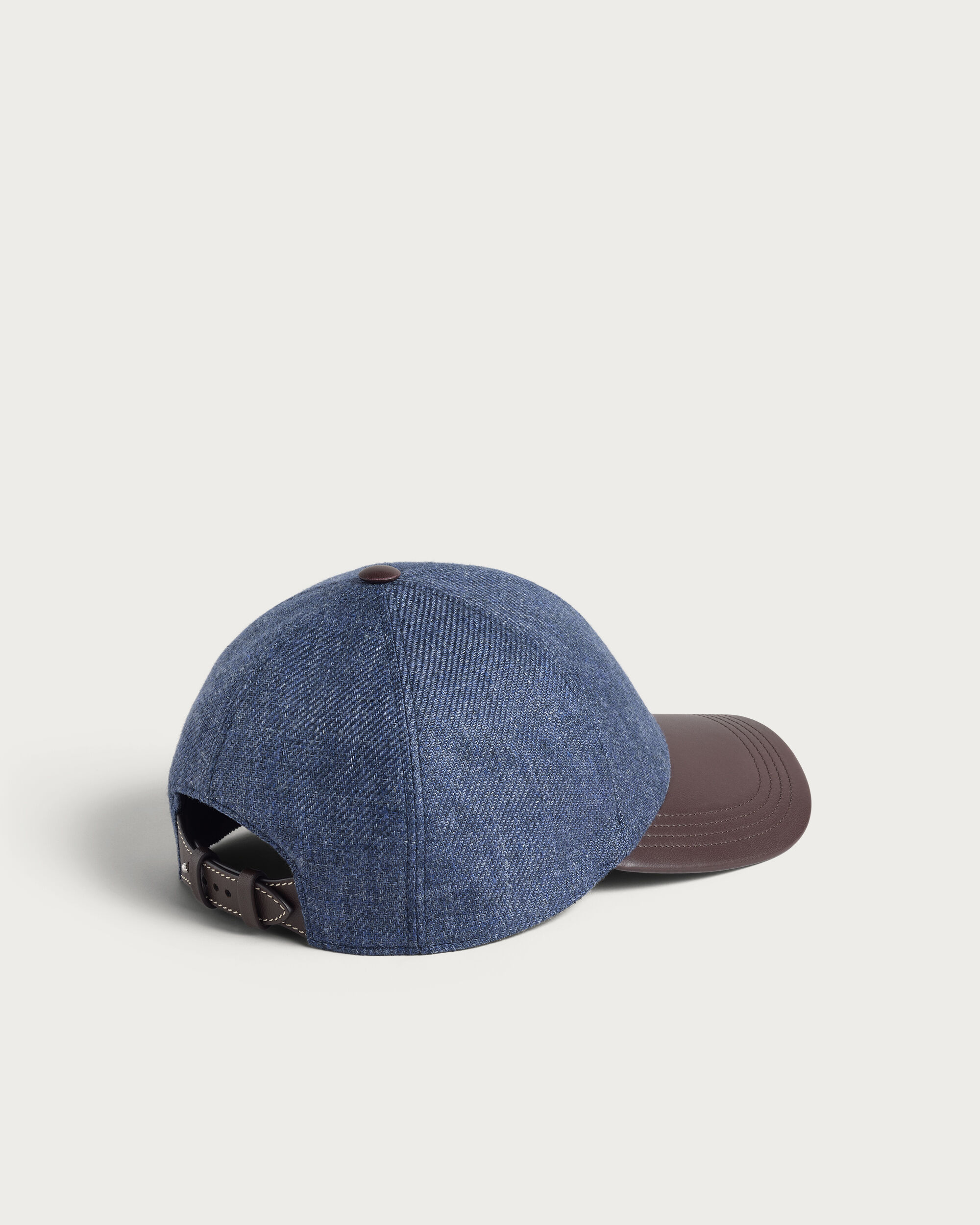 Baseball Cap with Leather Visor, Soladite Blue, hi-res