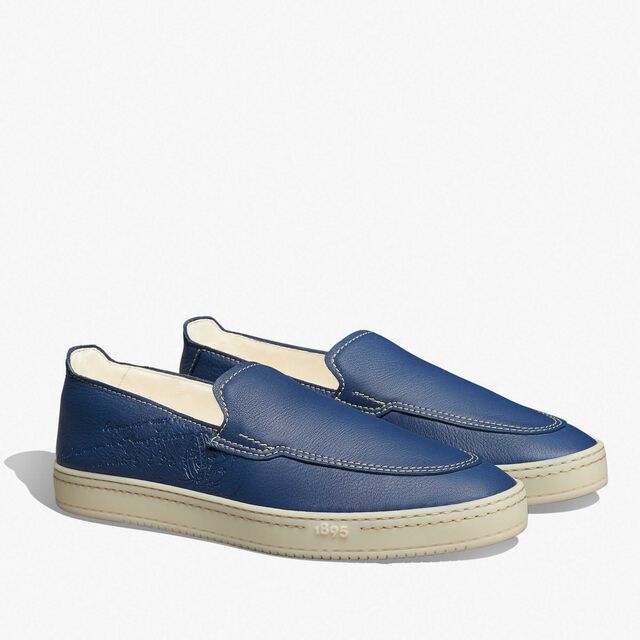 Mocassin Eden En Cuir Scritto, BLU SHADOW, hi-res 3