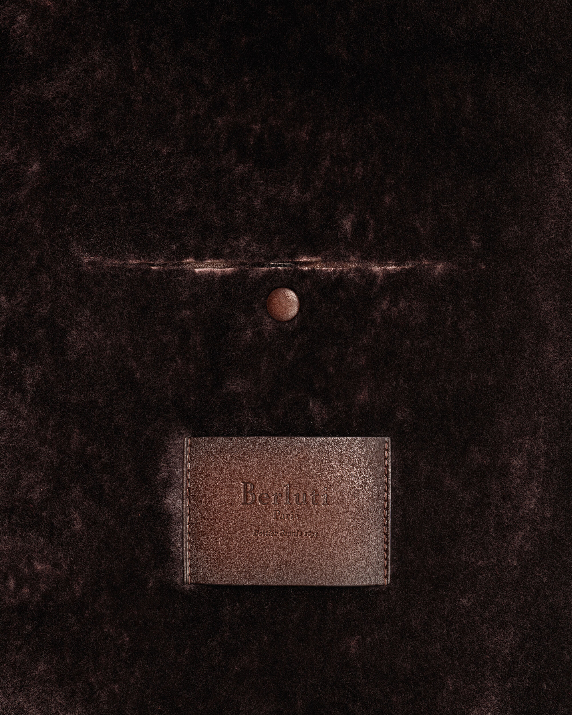 Leather Patina Un Jour Shearling Blouson, Amber Brown, Image 4