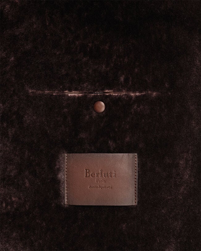 Leather Patina Un Jour Shearling Blouson, Amber Brown, hi-res