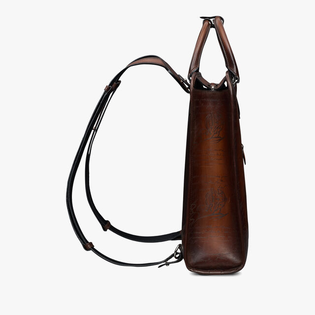 Premier Jour Small Scritto Leather Backpack, CACAO INTENSO, hi-res 4
