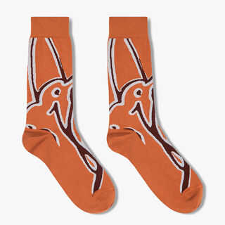 Giant Scritto Socks, CLAY ORANGE / PURPLE, hi-res