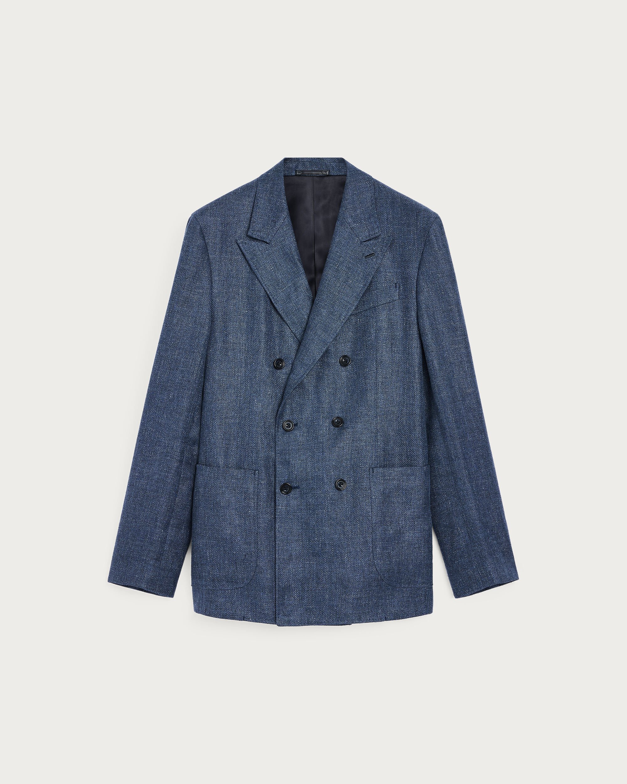 Marcello Jacket with Leather Details, Soladite Blue, hi-res