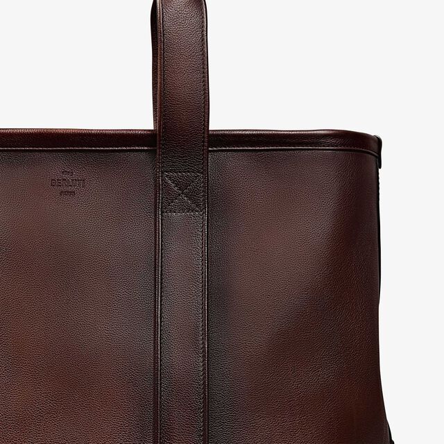 Oversize Tote Leather Tote Bag, SOFT BROWN, hi-res 5