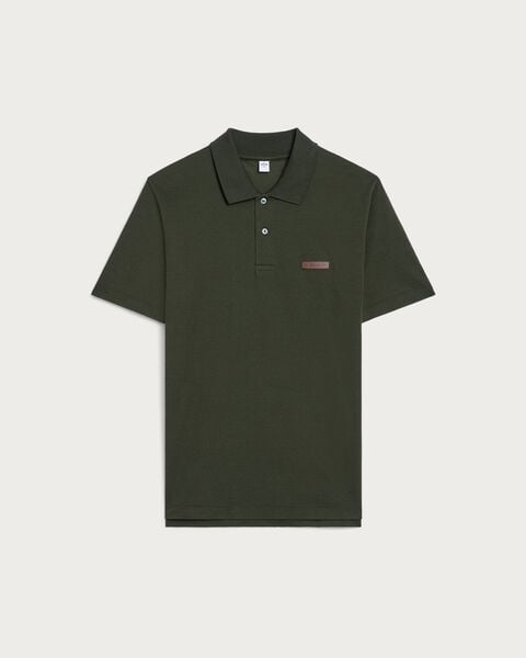 レザーディテール ポロ, Dark Green, hi-res