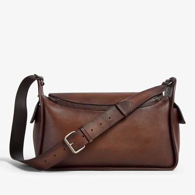 Sac Bandoulière Périple Barrel Bag En Cuir Scritto, SOFT BROWN, hi-res 3