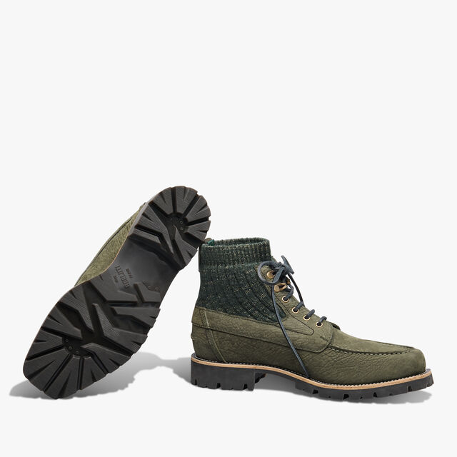 Grand Chemin Nubuck Leather Boot, FORREST GREEN, hi-res 4
