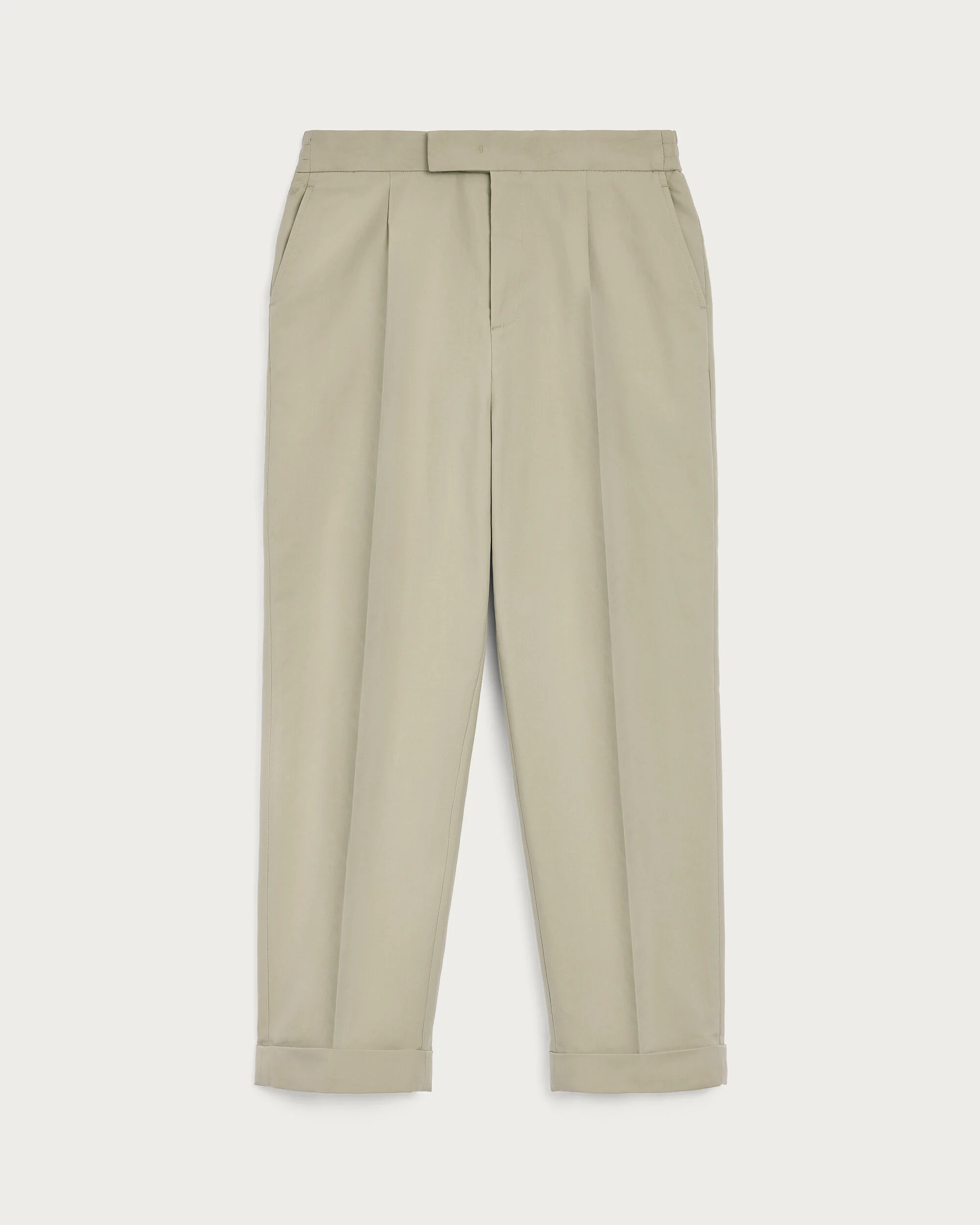 Relaxed Trousers with Leather Detail, Salvia, hi-res