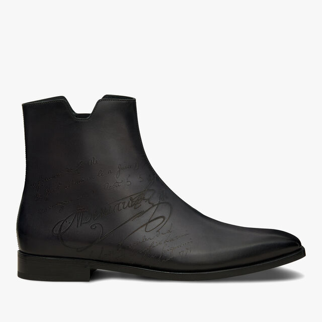 Demesure Scritto Leather Boot, NERO GRIGIO, hi-res 1
