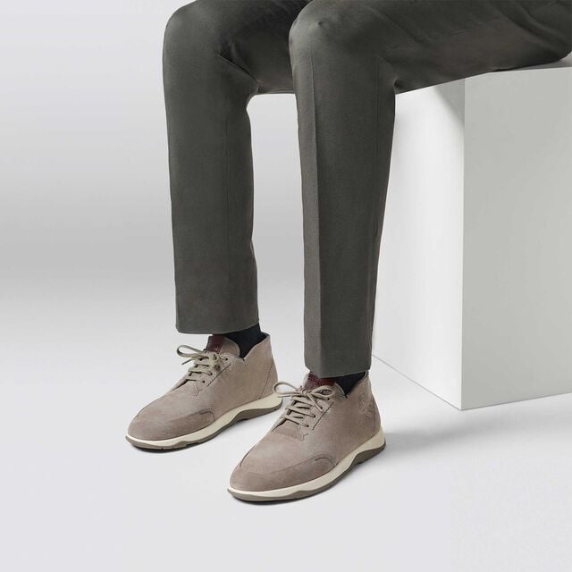Echappee Scritto Suede Calf Derby, GREY, hi-res 8
