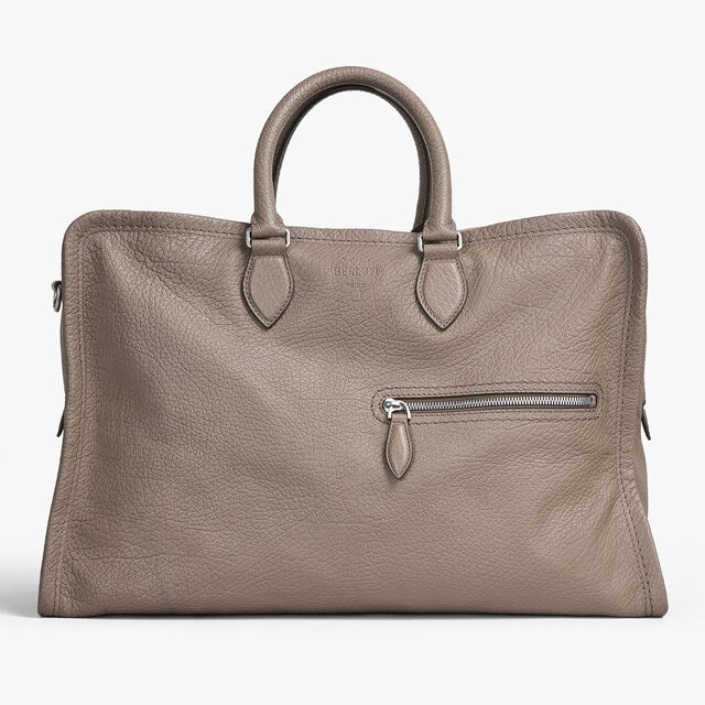 Overnight Leather Travel bag, TAUPE, hi-res 1