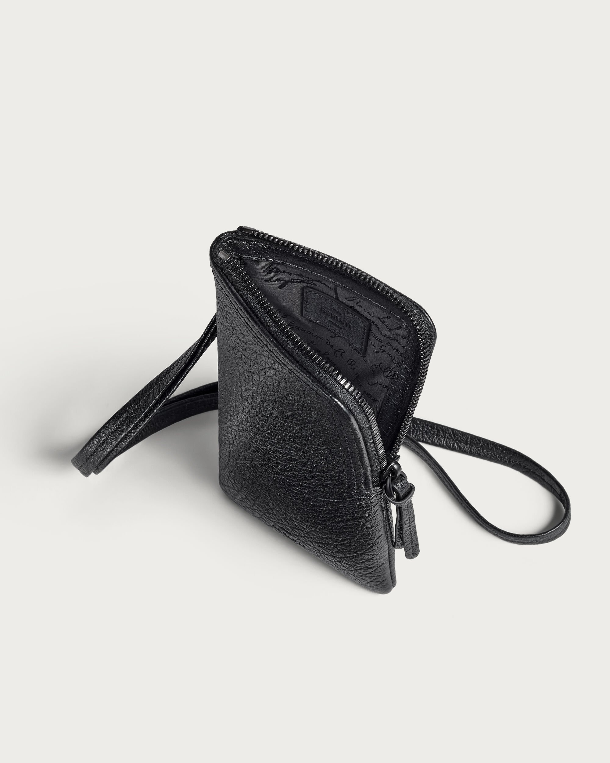 Neck Zipped Pouch, Deep Black, hi-res