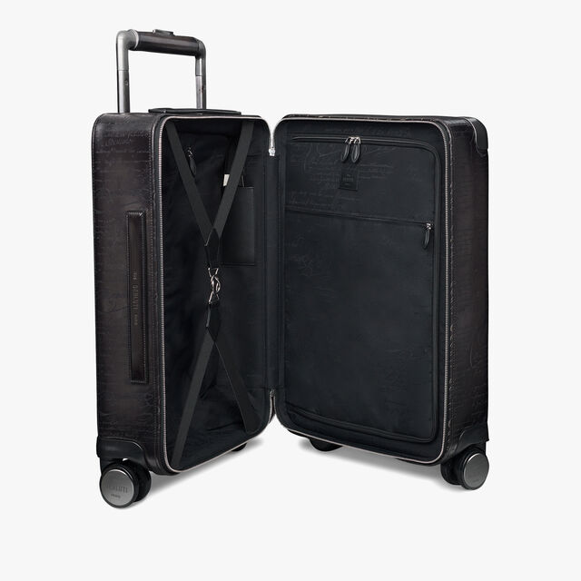 Formula 1005 Scritto Leather Rolling Suitcase, NERO GRIGIO, hi-res 7