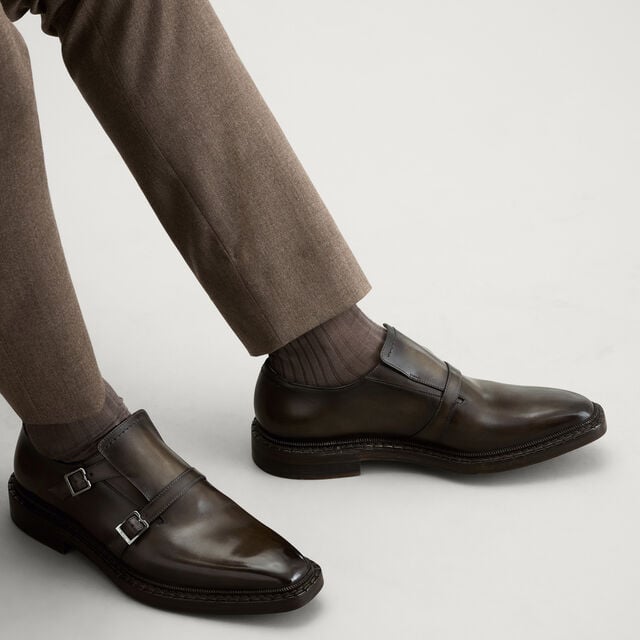 Demesure Neo Parade Venezia Calf Leather Double Monk, SELVA OSCURA, hi-res 2