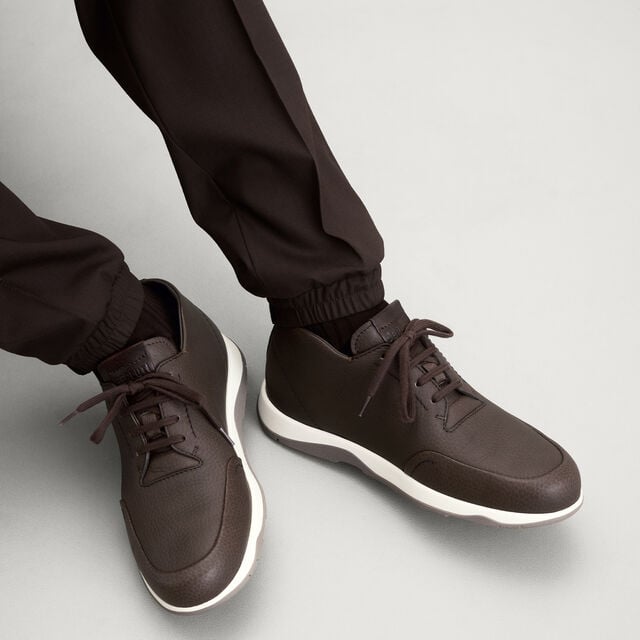 Echappee Soft Grained Calf Leather Derby, COFFEE, hi-res 2