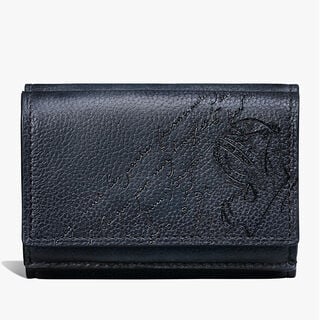 Acajou Scritto Leather Compact Wallet, INDIGO DENIM, hi-res