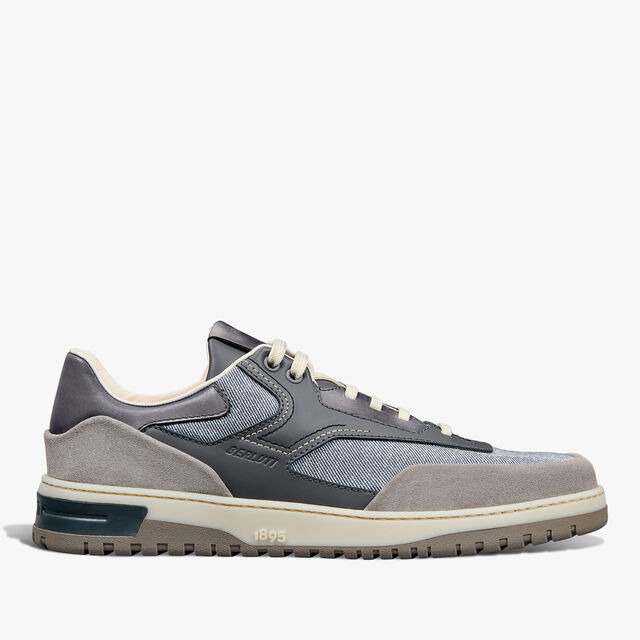 Playoff Suede Calf, Calf Leather And Textile Sneaker, ADRIATIC BLUE, hi-res 1