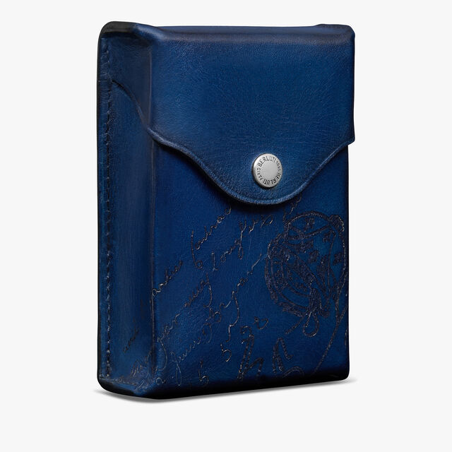 Scritto Leather Cigarette Case, SAPPHIRE BLUE, hi-res 2