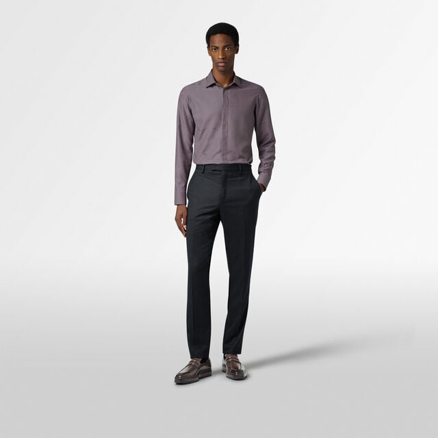 Cotton Silk Scritto Andy Shirt, SMOCKY LILAC, hi-res 4