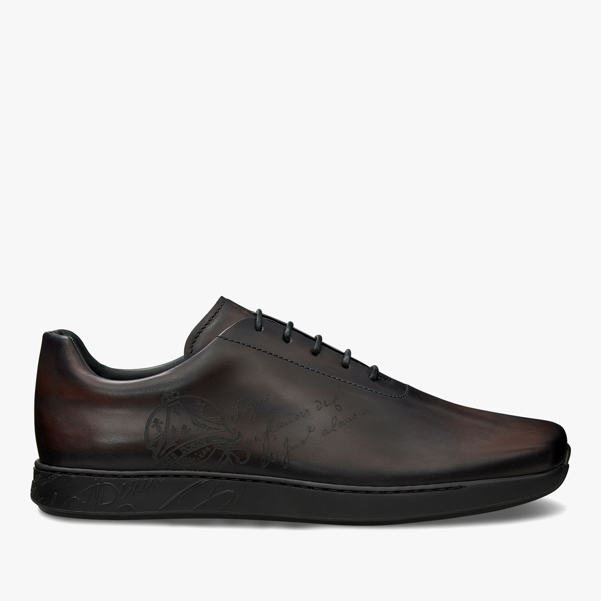 Metropolitan Scritto Leather Oxford, CHARCOAL BROWN, hi-res 1