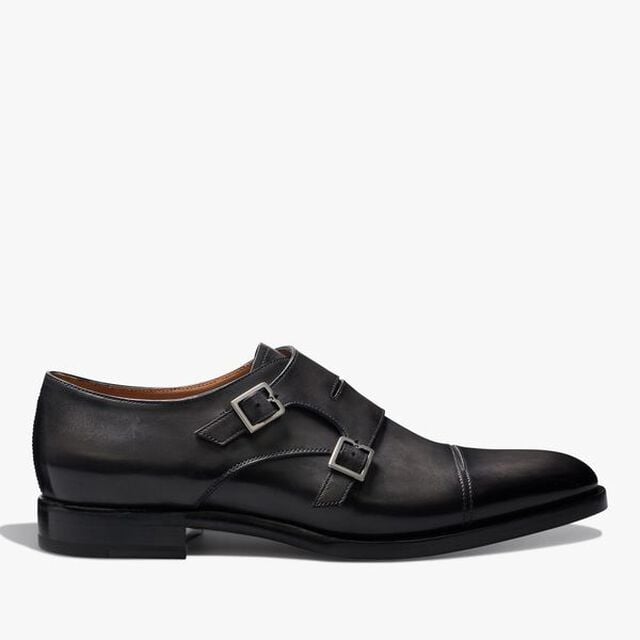 Equilibre Leather Double Monk, NERO GRIGIO, hi-res 1