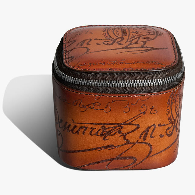 Watch Case 1 Scritto Leather, ARANCIO VERMIGLIO, hi-res 2