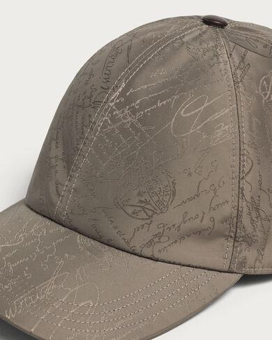 Scritto Pattern Baseball Cap, Sepia, hi-res