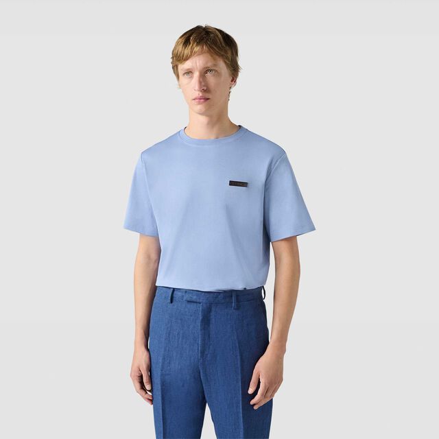 Leather Tab T-Shirt, PALE BLUE, hi-res 2
