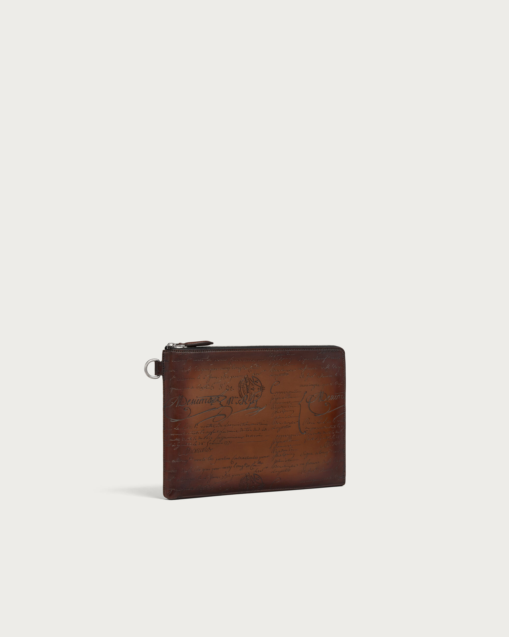 BERLUTI NINO Patina Leather Clutch Bag