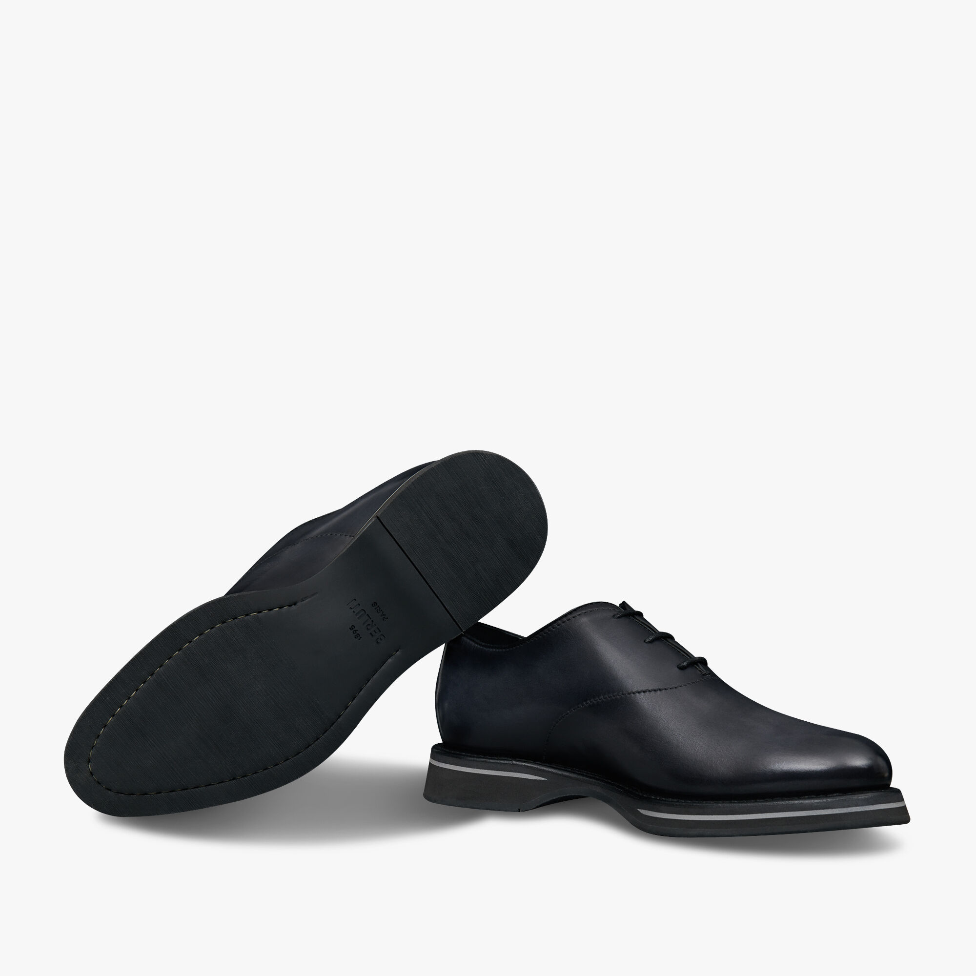 Alessio Padova Leather Oxford, NERO GRIGIO, hi-res 4