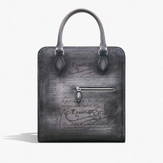 Premier Jour Cabas Scritto Leather Tote Bag, LIGHT ALUMINIO, hi-res