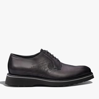 Derby Alessio En Cuir Scritto, NERO GRIGIO, hi-res